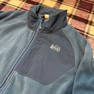 REI Mens Co-op Fleece Jacket XXL Blue Full Zip